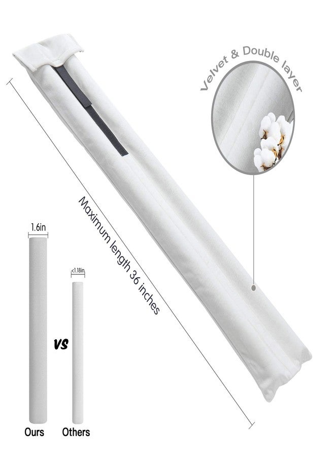 GDHOMM Door Draft Stopper, Weather Stripping Door Seal Adjustable 30"-36" Bottom Gap Filler, Blocks Noise, Cold Air & Light, White - Image 2